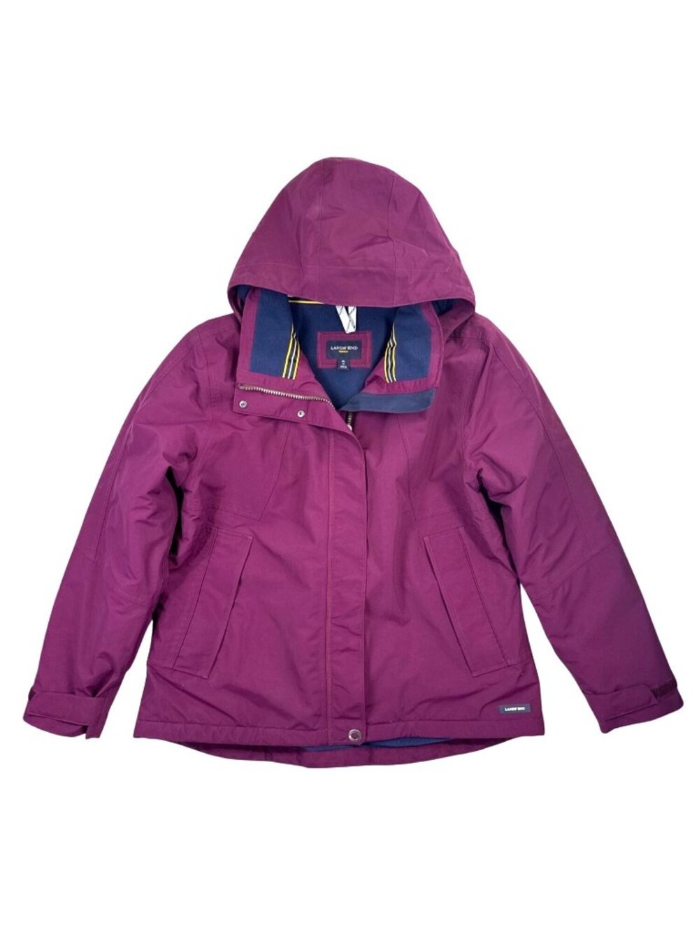 Lands' End Squall Winter Jacket Women's XL Hooded Waterproof Full Zip